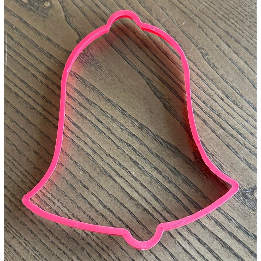 Vtg‎ 8'' Jell-O Jigglers Bell Cookie Cutter Pink Plastic Christmas Holiday Mold